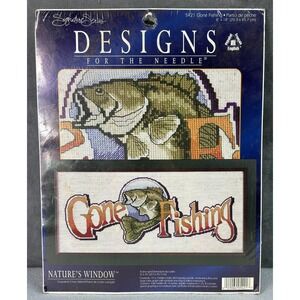 Natures Window # 5421 ~ GONE FISHING ~ Counted Cross Stitch ~ NEW ~